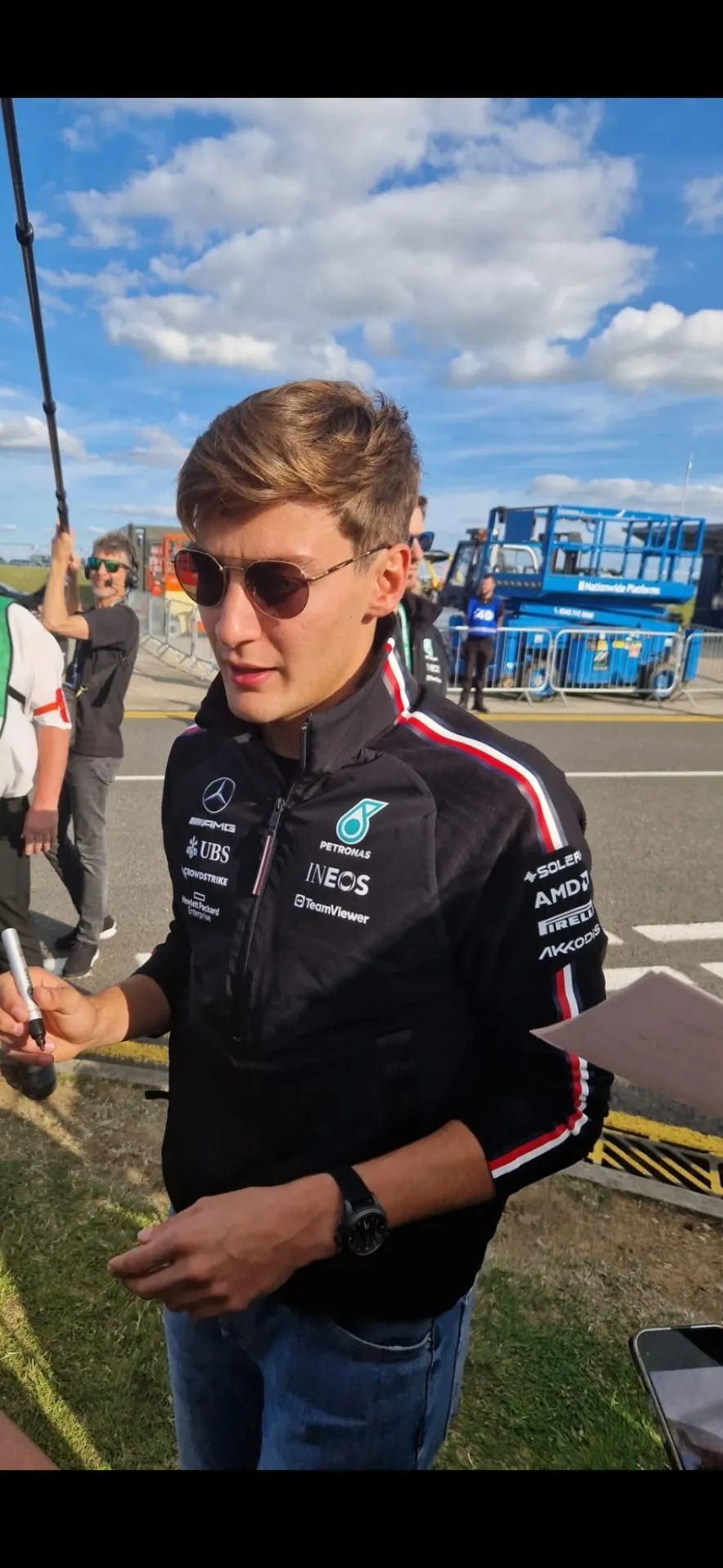 F1 driver George Russell at Silverstone